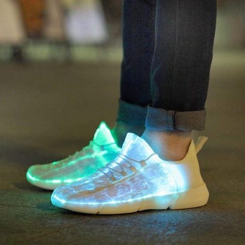Luminous Fiber Optic Fabric Light Up Shoes LED 11 Colors Flashing White  Adult&Girls&Boys USB Rechargeable Sneakers with Light - Price history &  Review | AliExpress Seller - KRIATIV lol Store 