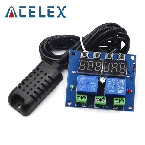 ZFX-M452 DC 12V LED Digital Thermostat Temperature Humidity Control Thermometer Hygrometer Controller Relay Module AM2301 Probe ► Photo 1/6