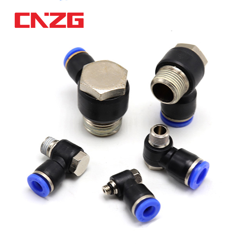 10pcs 1/8 BSPT Male Thread 90 Degree Elbow Pipe Quick Fittings 6mm PL6-01 