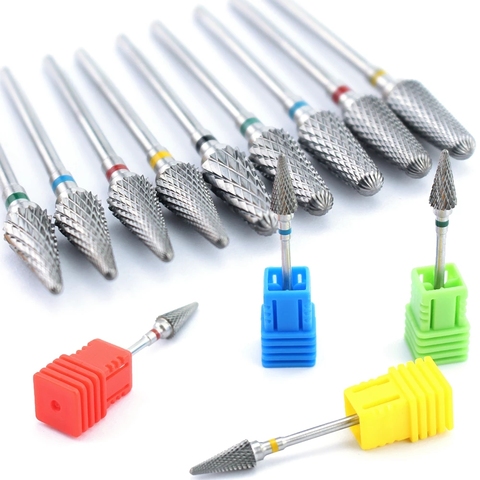 Cone Carbide Tungsten Nail Drill Burr Bits Milling Cutter For Manicure Machine Electric Drill Bit Machine For Nail Tools ► Photo 1/6