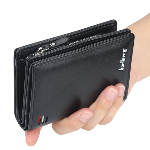 Brand Men PU Leather short Wallet With Zipper Coin Pocket Vintage Big Capacity Male Short Money Purse Card Holder New ► Photo 1/6