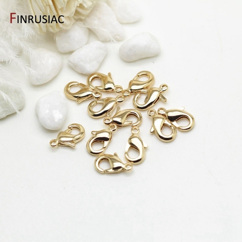 14k real gold plated 10mm 12mm Lobster clasps for jewelry making handmade DIY bracelets necklace clasp fittings ► Photo 1/5