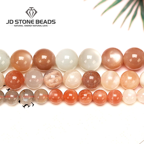 Size 4 6 8 10 12mm Natural Moonstone Beads Colorful Moonlight Bulk Loose Gemstone Beads For DIY Making Bracelet Necklace Jewelry ► Photo 1/6