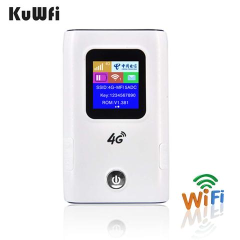 KuWFi 4G WiFi Router 5200mAh Power Bank 4G LTE Pocket Mobile Wifi Hotspot Unlock FDD/TDD Global Sim Card Up to 10 User ► Photo 1/6