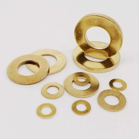 10/50pcs GB97 DIN125 Solid Brass Copper Flat Washer Plain Gasket Pad Meson for M2 M2.5 M3 M4 M5 M6 M8 M10 M12 Screw Bolt ► Photo 1/6