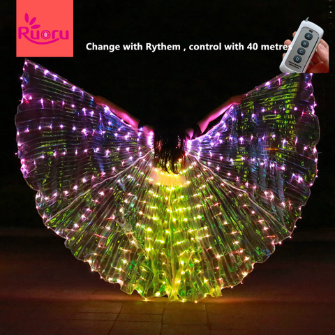 Ruoru Belly Dance Led Isis Wings with Remote Control Bellydance Carnaval Costume Egypt Angle Wings Costume Adult Wings Stick ► Photo 1/6