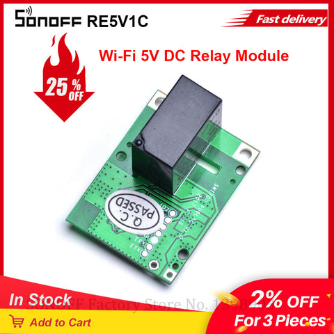 Itead SONOFF Relay RE5V1C WiFi  Smart DIY Switch DC 5V Low Power Supply Dry Contact Output Inching/Selflock Modes For Smart Home ► Photo 1/6