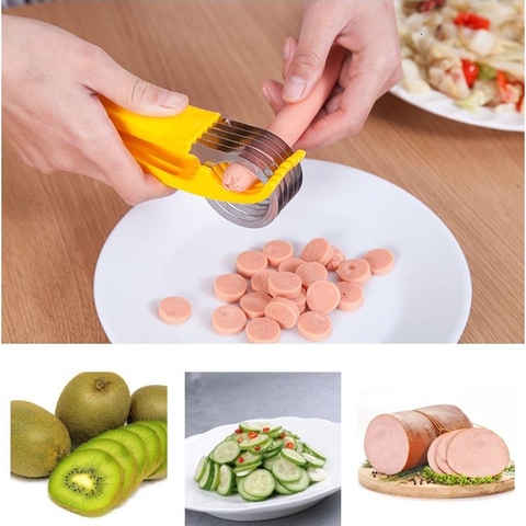 Ham Banana Slicer Cutter Eco-friendly Kitchen Tools Plastic Vegetable Fruit Slicers Cutter Cucumber Sala Shredders Cooking Tools ► Photo 1/6