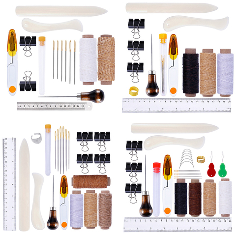 Bookbinding Kit Starter Tools Set Bone Folder Paper Creaser Waxed Thread Awl Large-Eye Needles for DIY Book Binding ► Photo 1/6