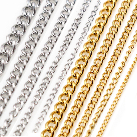 1 Meter Stainless Steel Link Chains Necklace Cuban DIY Jewelry