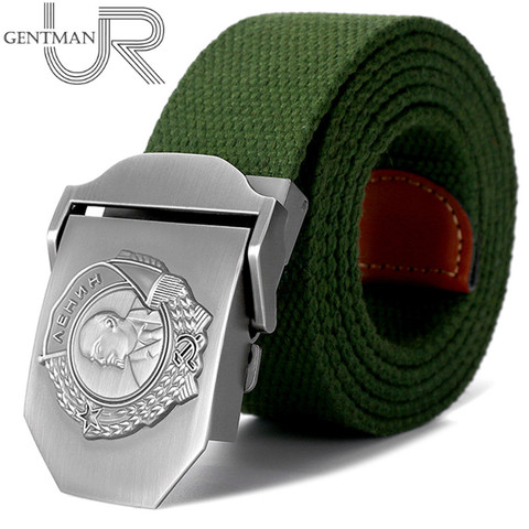 New Men & Women Belt Soviet Highest Honor Lenin Medal 3D Canvas Belt Soviet Memory CCCP Luxury Jeans Military Tactical Belts ► Photo 1/6