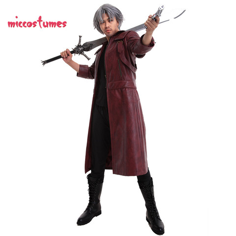 Dante Cosplay Costume Leather Coat Jacket Mens Halloween Outfits ► Photo 1/5