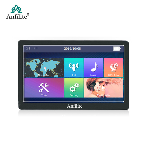 Anfilite 7 inch HD Car GPS Navigation Sat Nav  256M/8g  vehicle GPS Navigators Bluetooth AV-IN FM MP3/MP4 Players ► Photo 1/6