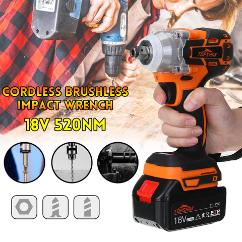 TS-PW1 Electric Brushless Impact Wrench Rechargeable Woodworking Maintenance Tool With LED 15000mAh Battery ► Photo 1/6