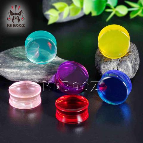 Hot Sell Simple Transparent Acrylic Ear Plugs Piercing Strechers Studs Fashion Tunnels Earrings Jewelry Gift Pair Sell ► Photo 1/6