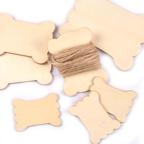 54/72/98mm Wooden Flat Bobbin Spools For Cord Wire Thread Card String Ribbons Embroidery Floss Reel Stitch Holder Sewing Tools ► Photo 1/4
