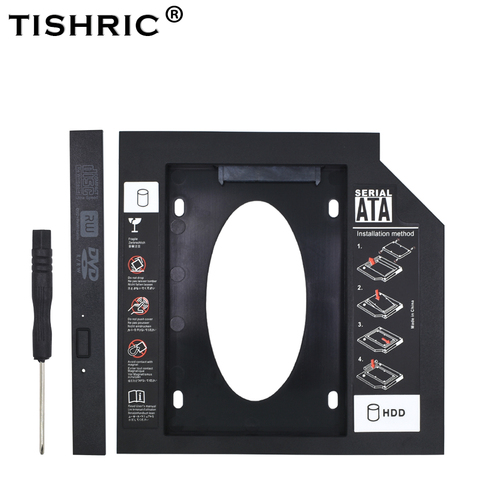 TISHRIC Universal Plastic HDD Caddy 9.5 12.7mm SATA 3.0 Optibay for 2.5'' SSD Hard Drive Case Enclosure For Laptop DVD-ROM ODD ► Photo 1/6