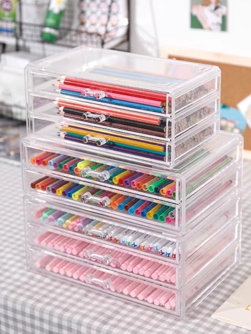Multifunctional Desktop Organizer Pen Holder Tape Storage Box Makeup Storage Box School Office Accessories Stationery ► Photo 1/5