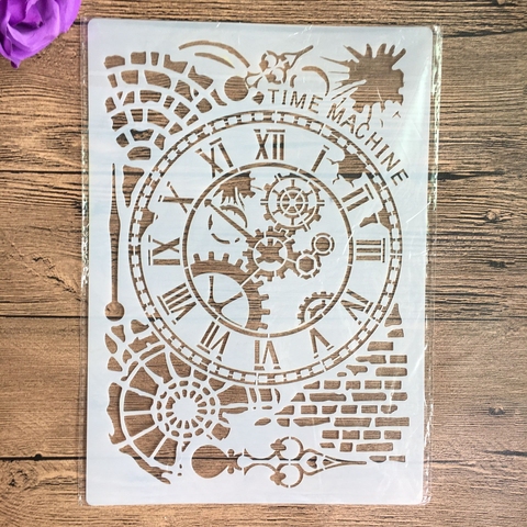 A4 size clock Flower Wall Painting Stencils Stamp Scrapbook Album Decorative Embossing Craft Paper DIY Flower Label Stencil ► Photo 1/5