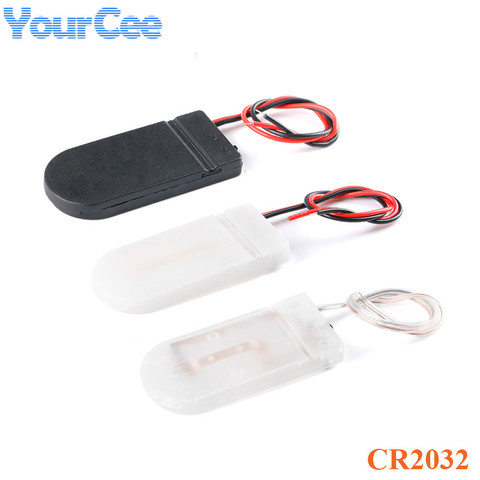 5pcs CR2032 LIR2032 Battery Storage Box Case White Black Clear Transparent Power Bank Cases Button Battery Holder Cover Switch ► Photo 1/6