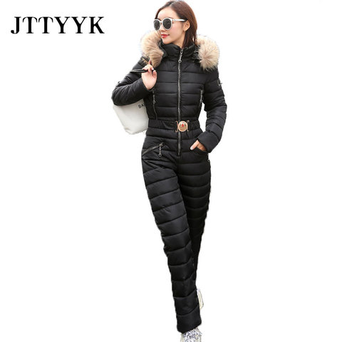 women's One Piece Ski Jumpsuit Breathable Snowboard Jacket Skiing Pant Sets Bodysuits Outdoor Snow Suits Women Winter Clothing ► Photo 1/6