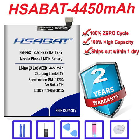 Original HSABAT Newest 4450mAh Battery for ZTE Nubia Z11 NX531J Nubia M2 Lite M2Lite NX573J M2 PLAY NX907J ► Photo 1/6