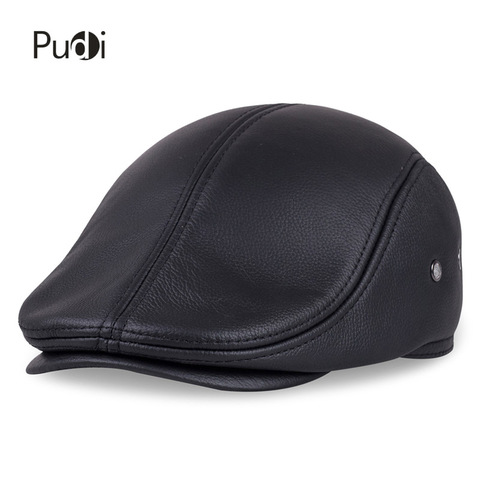 HL042 Spring Men's Real Genuine cow Leather baseball Cap brand Newsboy /Beret  Hat winter warm caps&hats men with ears ear flap ► Photo 1/6