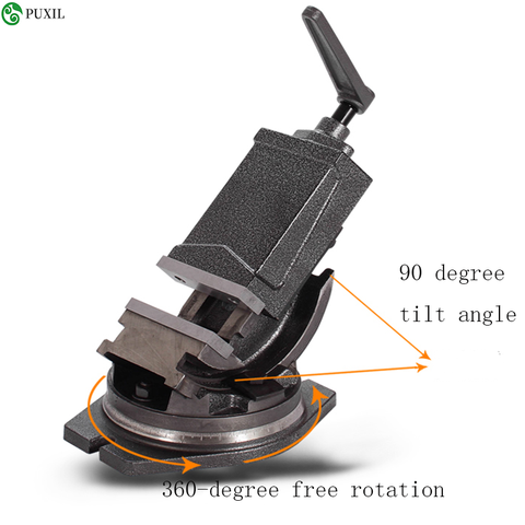 4 Inch Inclinable Angle Solid Flat Tongs 360-Degree Rotary Precision Taper Vise Precision High Quality Fat Tongs ► Photo 1/6