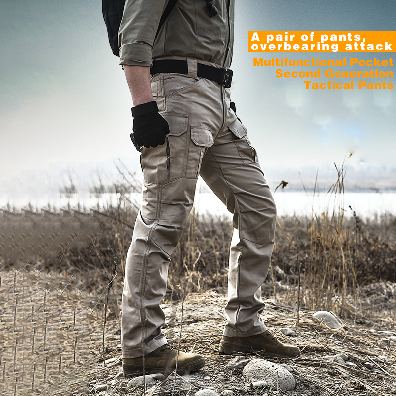 Men Casual Pant Tactical Softshell Climbing Hiking Outdoor Combat Sport Trousers 