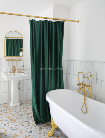 Luxury Gold curtain rod set Adjustable Bathroom shower rod (Double layer velvet curtain is not include) partition curtain Shower ► Photo 1/6