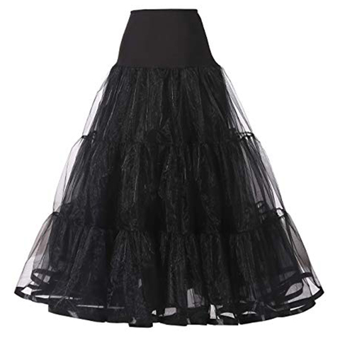 WOWBRIDAL Long Petticoat Ruffled Crinoline Vintage Wedding Bridal Petticoat for Wedding Dresses Underskirt Rockabilly Tutu ► Photo 1/6