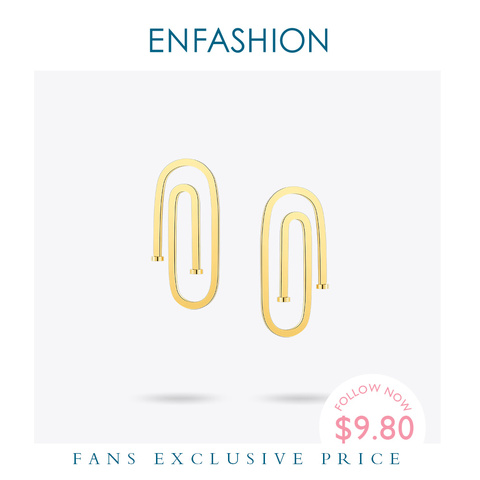 Enfashion Jewelry Geometric Small Pipe Dangle Earrings Gold color Stainless steel Long Drop Earrings For Women Earings EB171032 ► Photo 1/6