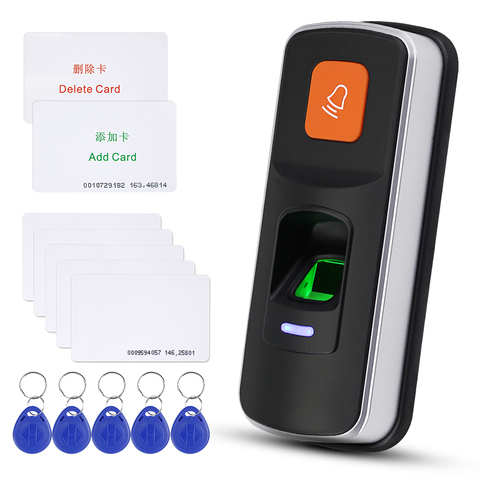 Standalone RFID Fingerprint Access Control System Biometric 125KHz Reader Door Opener Support SD Card WG26 + 10pcs Cards Keyfobs ► Photo 1/6