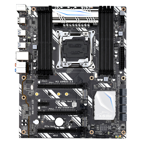 X99 D8 ATX motherboard LGA2011 V3 USB3.0 NVME M.2 SSD support Crossfire wifi 8 DDR4 memory and Xeon E5 V3 2678 2680 processor ► Photo 1/6