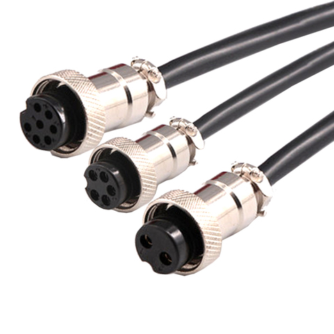 New GX16 2/3/4/5/6/7/8/9/10Pins Female Air Aviation Connector Power Cable Electrical Terminal Wire Lines Socket with 1.5m cable ► Photo 1/6