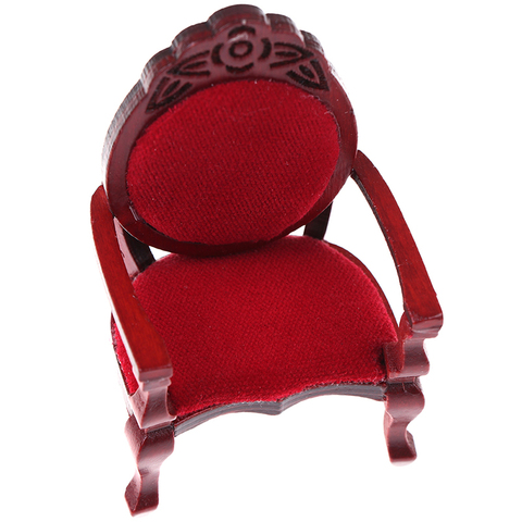 1pc Mini Wooden Carved Peach Shape Chair 1:12 Vintage DIY Decoration Doll House Furniture Accessories ► Photo 1/6