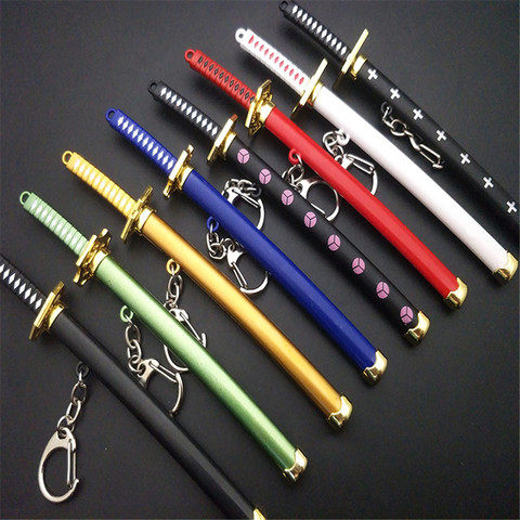 Anime Eight Styles Soro Roronoa Katana Sword Keychain For Men Women Sabre Scabbard Long Knife Key Chain Bag Car Keyring Q-053 ► Photo 1/6