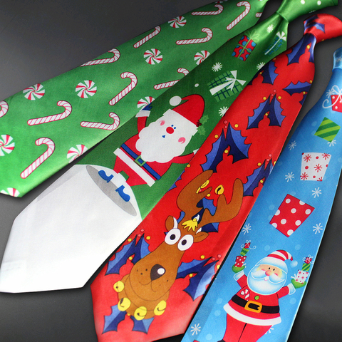 Novelty Design Christmas Ties Red Good Quality Printed Necktie Halloween Christmas Tree Snowman Elk  Tie For Men Christmas Gift ► Photo 1/6