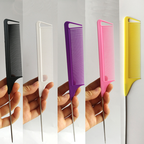 Highlight Fine-tooth hair styling comb Heat Resistant Pin rat tail comb Antistatic Separate Parting Hair salon professional Comb ► Photo 1/6
