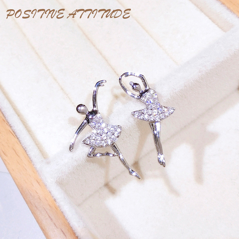 Brillian Fashion Creative Ballet Girl Ladies Earrings Set with Sparkling Crystal Modern Women's Jewelry 2022 New ► Photo 1/6