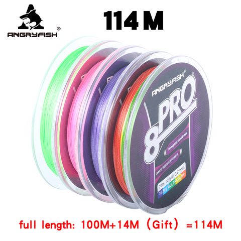 Angryfish Pro 8x 114M Braided Line high strength Incredible Superline Abrasion Resistant and Improved Braided Line 4 color ► Photo 1/6