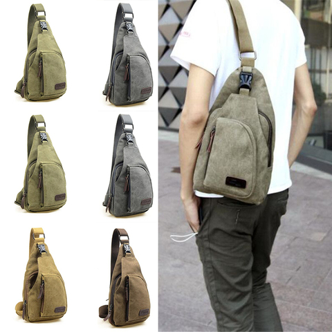 Useful Man Chest Sling Crossbody Bag Casual Travel Canvas Messenger  Bag Back Chest Bags Men's Shoulder Bag 5Colors  bolsos ► Photo 1/6