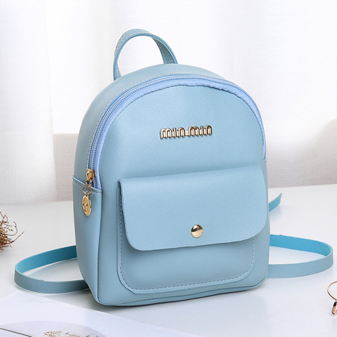 Buy Online Mini Backpack Women Pu Leather Shoulder Bag For Teenage Girls Kids Multi Function Bagpack Female Ladies School Bag Alitools