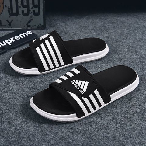 Coslony Slippers for Men three stripes shoes Thick Sole Non-slip luxury brand Sandals Summer Slides Mens Beach Shoes Man Slipper ► Photo 1/6