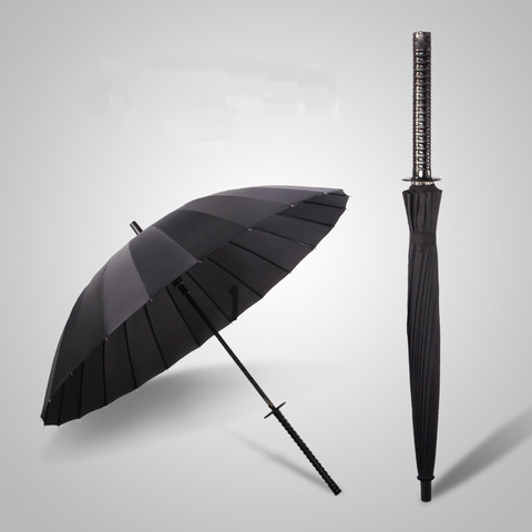 Creative Man Long Handle Samurai Ninja Sword Umbrella Japanese Ninja-like Large Windproof Sun Rain Straight Umbrella Auto Open ► Photo 1/6