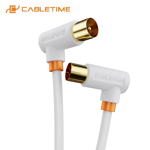 CABLETIME TV Cable 90degree Digital TV Line Satellite Antenna High Quality STB for HD Television Video Line C317 ► Photo 1/6