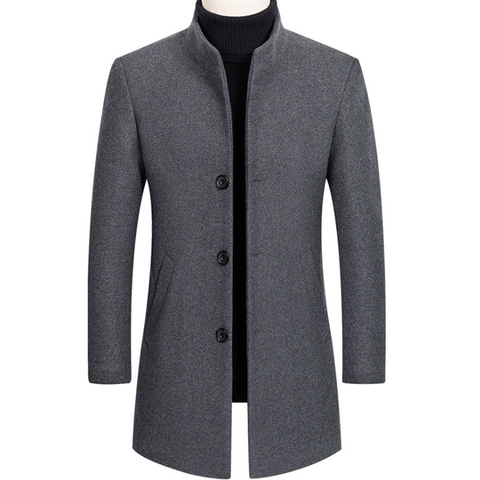 2022 New Wool & Blends Coat Men Autumn Winter Long Trench Coat Business Casual Thick Woolen Jacket Men Overcoats Brand Clothing ► Photo 1/6