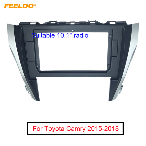 FEELDO Car CD/DVD Player Stereo 2Din Fascia Frame for Toyota Camry 2015-2022 10.1