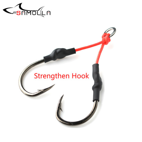Fishing Hooks Jig Head Slow Jigging  Assist Hook High Carbon Steel Double Jig Fish Hook PE Line Fishing Accessories Attract ► Photo 1/6