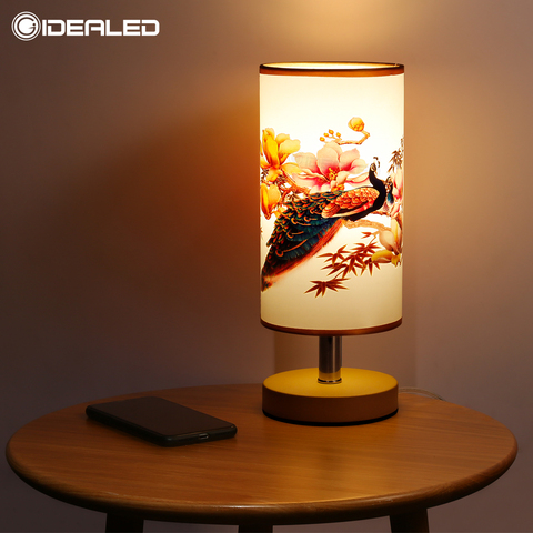 Table lamp smart wifi bulb Indoor Modern Vintage Bedside Lamp Shade Desk Light Cover Holder Lampshades Bedside Lamp Night Light ► Photo 1/6